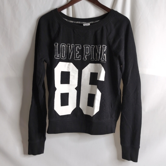 LOVE PINK Black Pullover Crew Neck - Picture 1 of 5